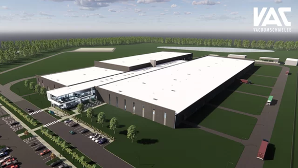 Artist conception of e-VAC magnet factory now under construction in South Carolina.png